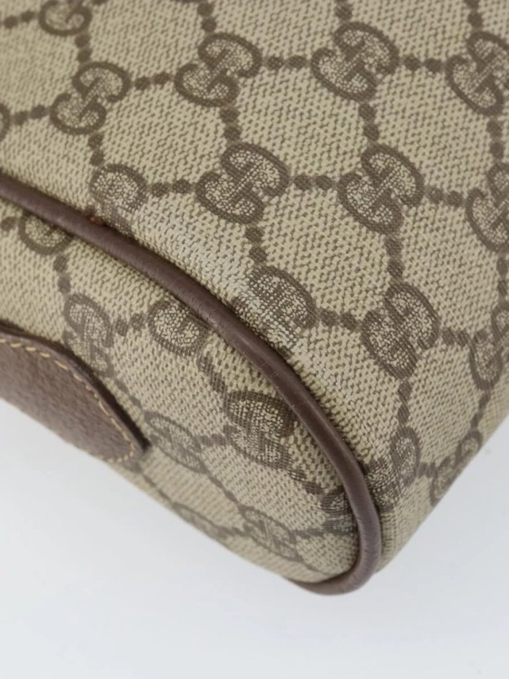 GUCCI GG Supreme Web Sherry Line Bag PVC Beige Gold - Picture 5 of 16